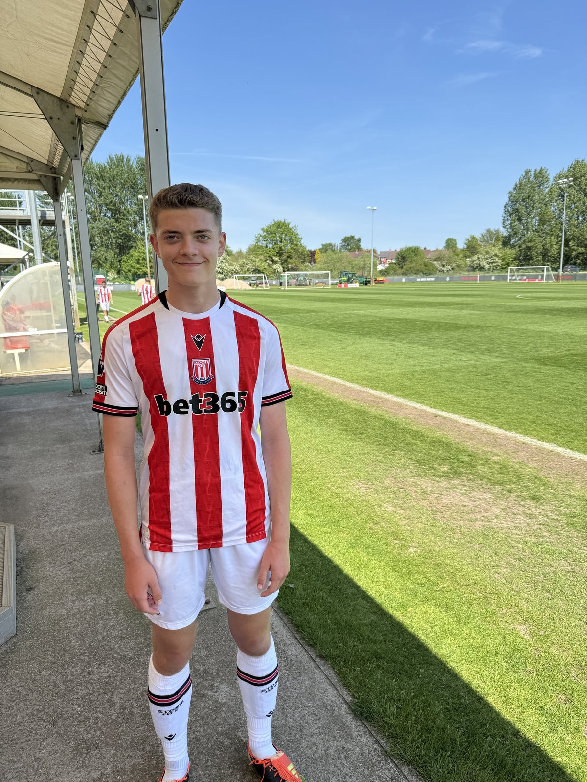 Joe Eason at Stoke City training ground