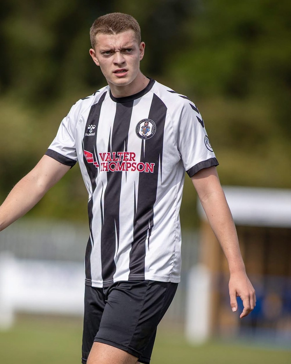 Joe Eason in Ashington AFC colours during a senior match