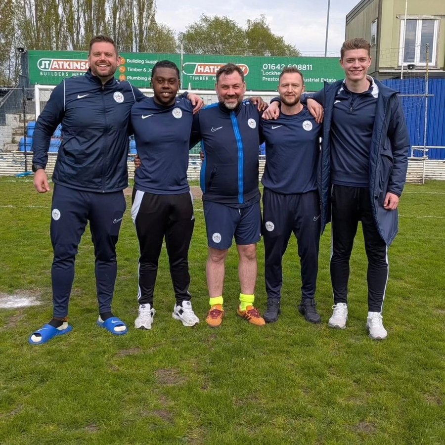 Joe Eason with the Thornaby FC Women's coaching staff